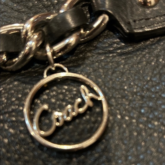 Coach Black Pebbled Leather Chain Shoulder Bag - Picture 2 of 12